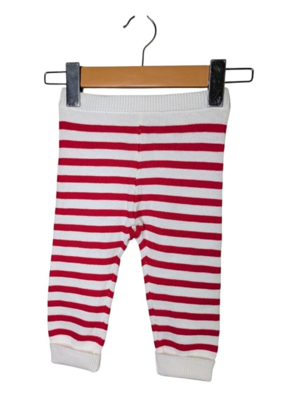 Janie and Jack Holiday Inspired Red and White Striped Knit Pull on Pants 12-18m
